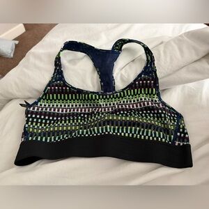 Vibrant Women's Sports Bra - Black and Green